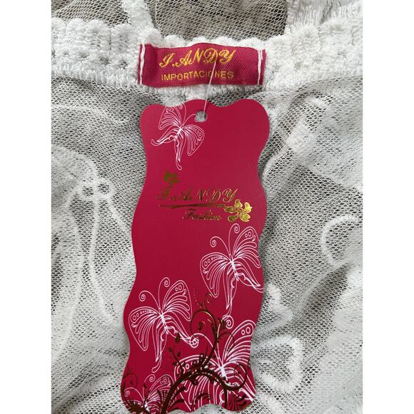 Embroidery Butterfly Lace Beach Bikini Cover Up - One Size - Picture 4 of 4